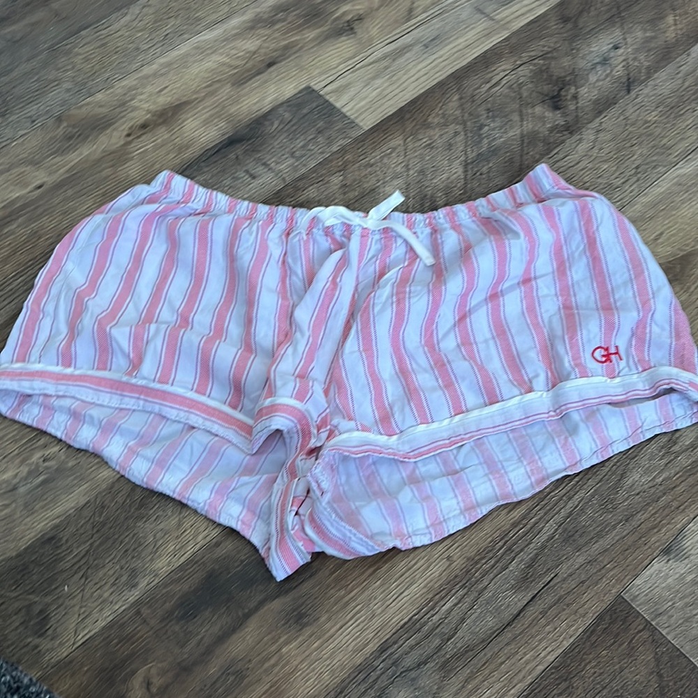 pink and white gilly hicks sleep shorts